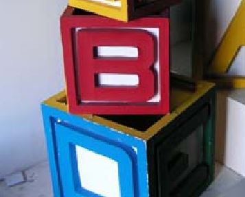 BLOCKS, Oversized Alphabet 1 x Med , 1 x Large